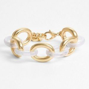 Lee x Lee Angel  Lee by Lee Angel 'Signature' Mixed Media Link Bracelet IN White